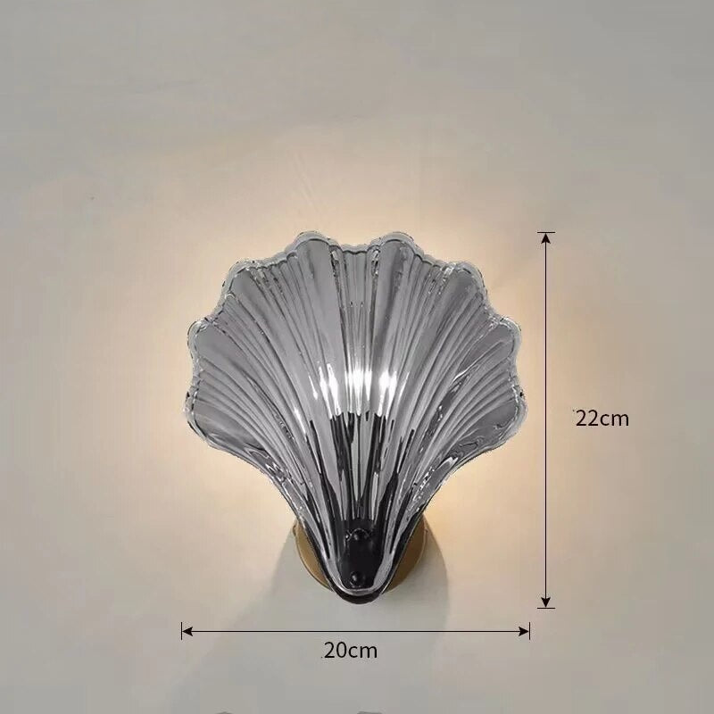 ShellGlow | Skallformet Glassvegglampe med Elegant Design