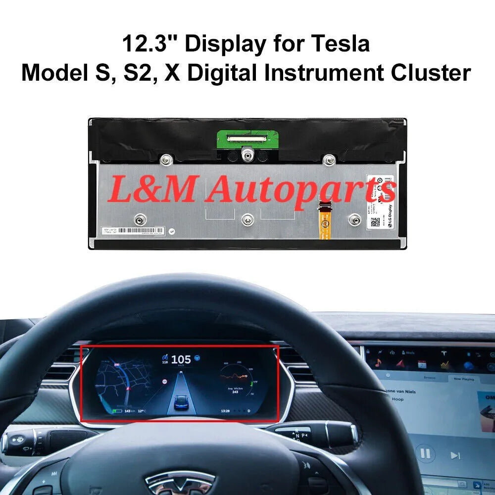 Model S/X instrumentpanel LCD-skjerm generasjon 2 12,3 tommer for MCU1 og MCU2