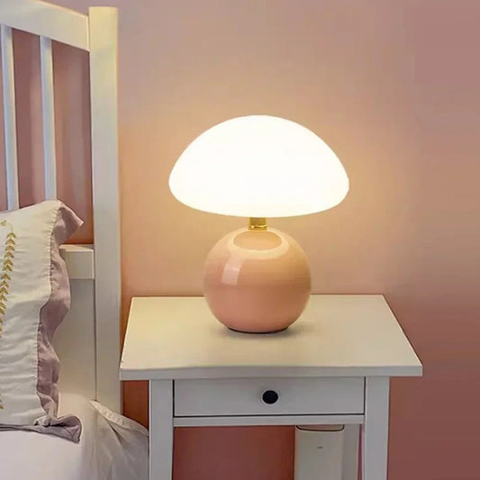 CreamMushroom | Liten Keramikkbordlampe
