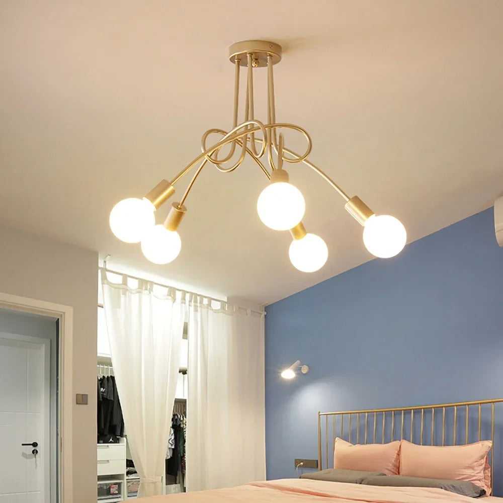 American Vintage Chandelier | Smijern Lysekrone med Moderne Lys