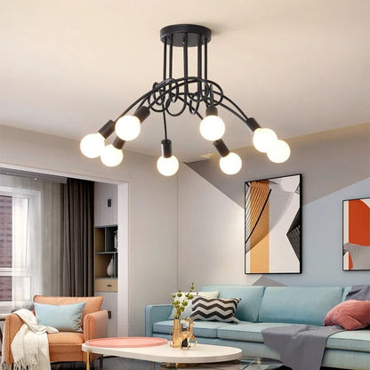American Vintage Chandelier | Smijern Lysekrone med Moderne Lys